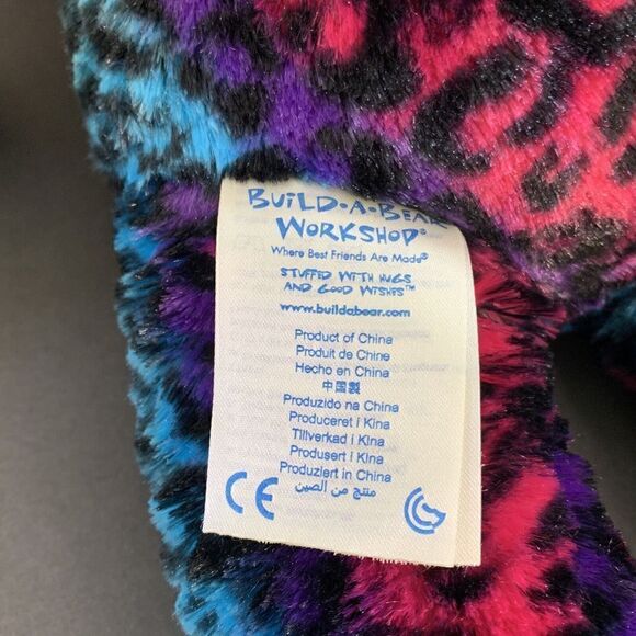 Build A Bear Wild About Spots Plush Leopard Cat Pink Blue Rainbow 18" Retired - Picture 3 of 6
